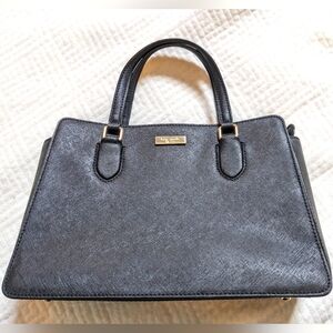 Kate Spade Leila Satchel Double Handle *Missing Strap Saffiano Leather Bag Black